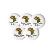 A Set of 5 United States of Africa pin buttons
